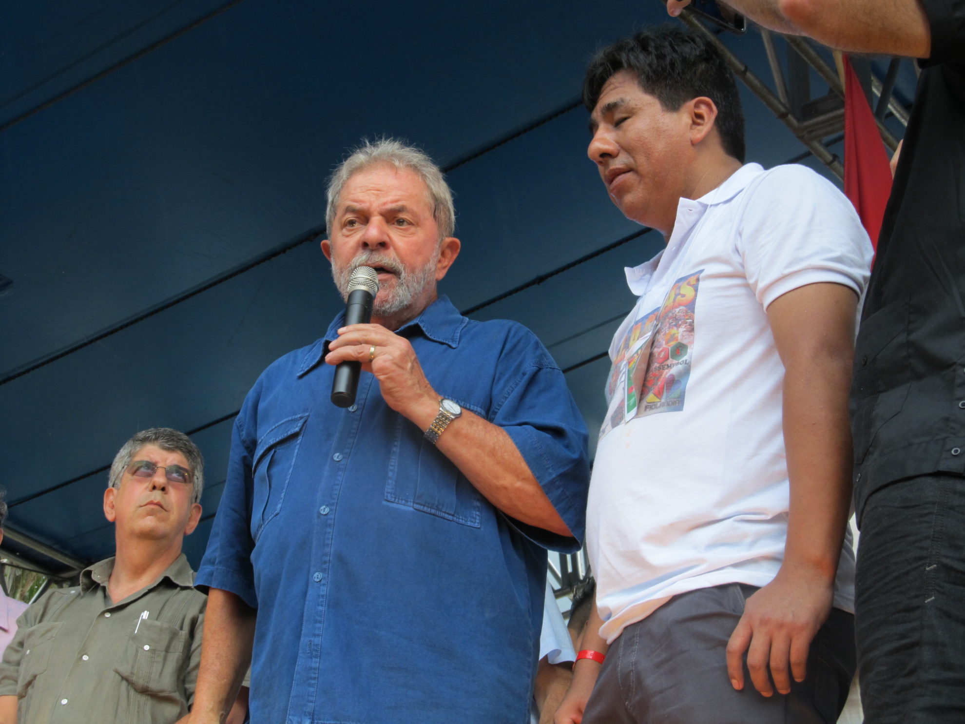 Ex-presidente Lula discursa na Alasitas e manifesta apoio aos imigrantes. Crédito: Rodrigo Borges Delfim