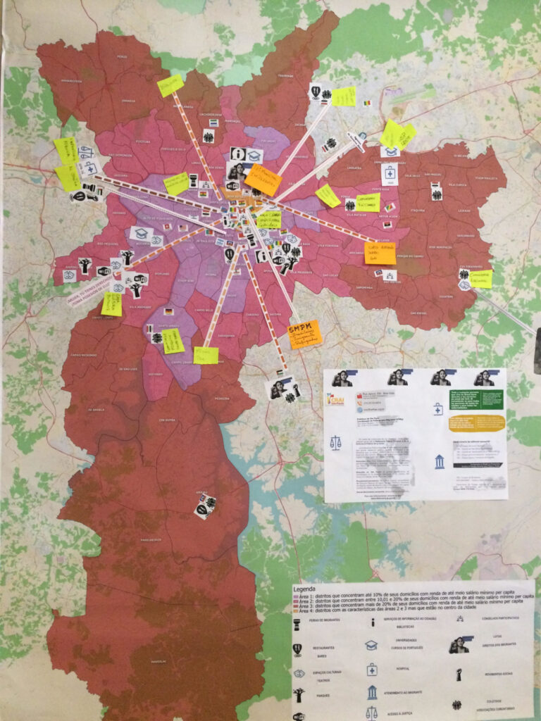 Imigrantes montam mapa colaborativo sobre a cidade de São Paulo. Crédito: Divulgação