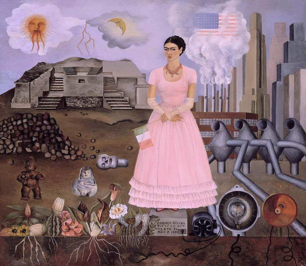 Autorretrato de Frida Kahlo na Fronteira entre México e Estados Unidos