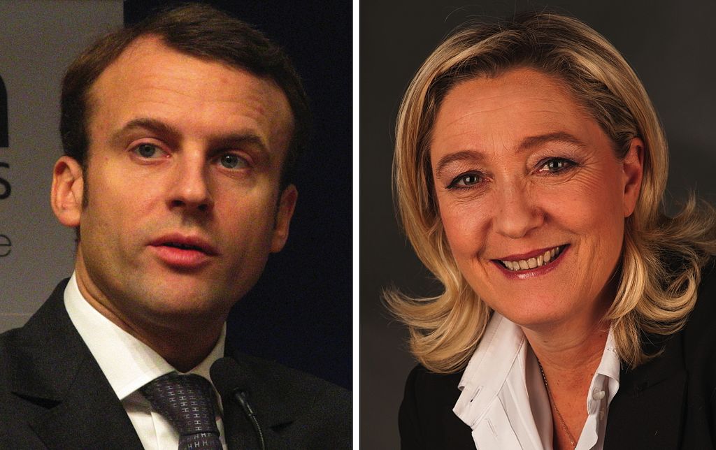 Emmanuel Macron e Marine Le Pen, que disputaram segundo turno da eleição presidencial francesa em 2017 e 2022